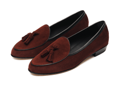 Sagan Tassel Loafers in Macassar Brown Suede