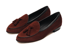 Sagan Tassel Loafers in Macassar Brown Suede