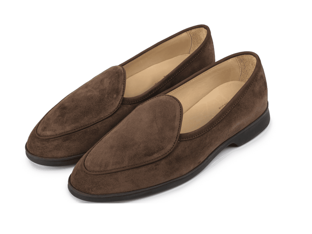 Stride Loafers in Deep Taupe Glove Suede Dark Sole