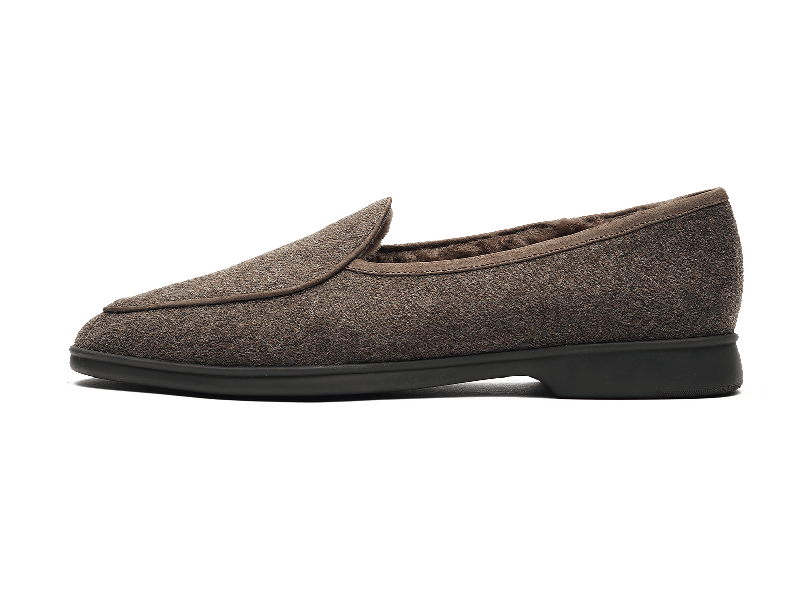 Stride Loafers in Grisaille Flannel with Shearling Lining