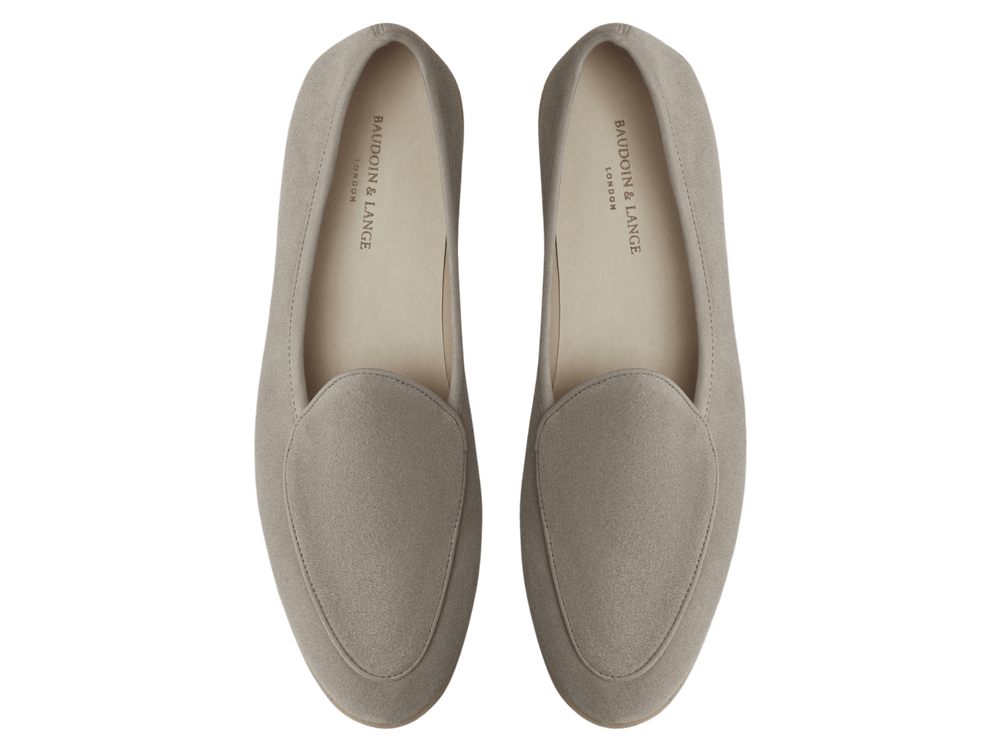 Stride Loafers in Sandy Grey Glove Suede Natural Sole