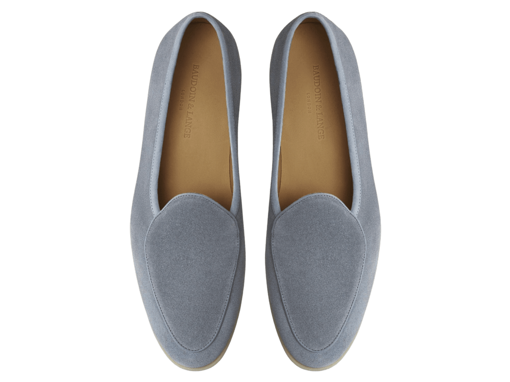 Stride Loafers in Thunder Blue Glove Suede Natural Sole