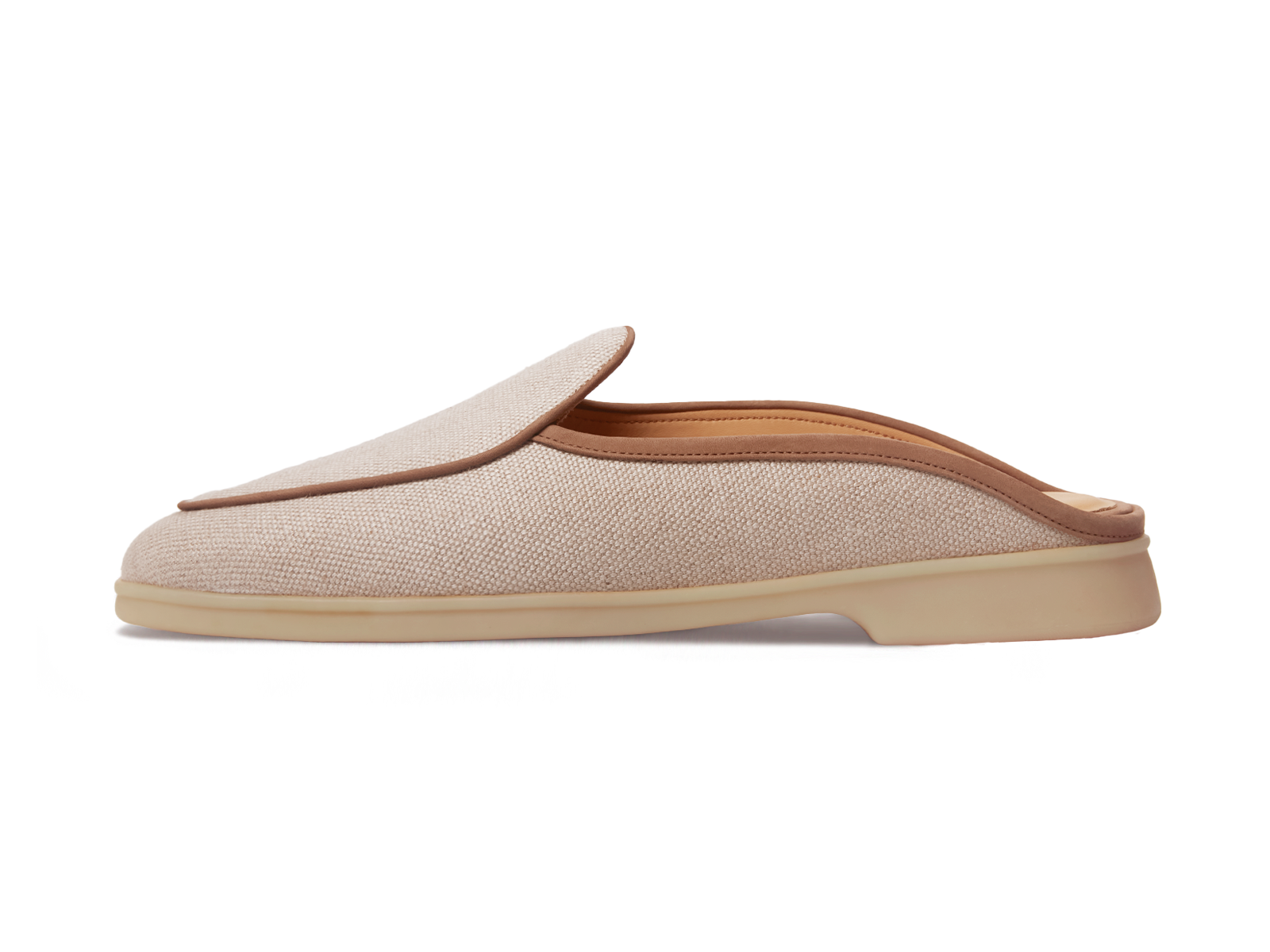 Stride Mule Loafers in Vachette Linen with Natural Sole