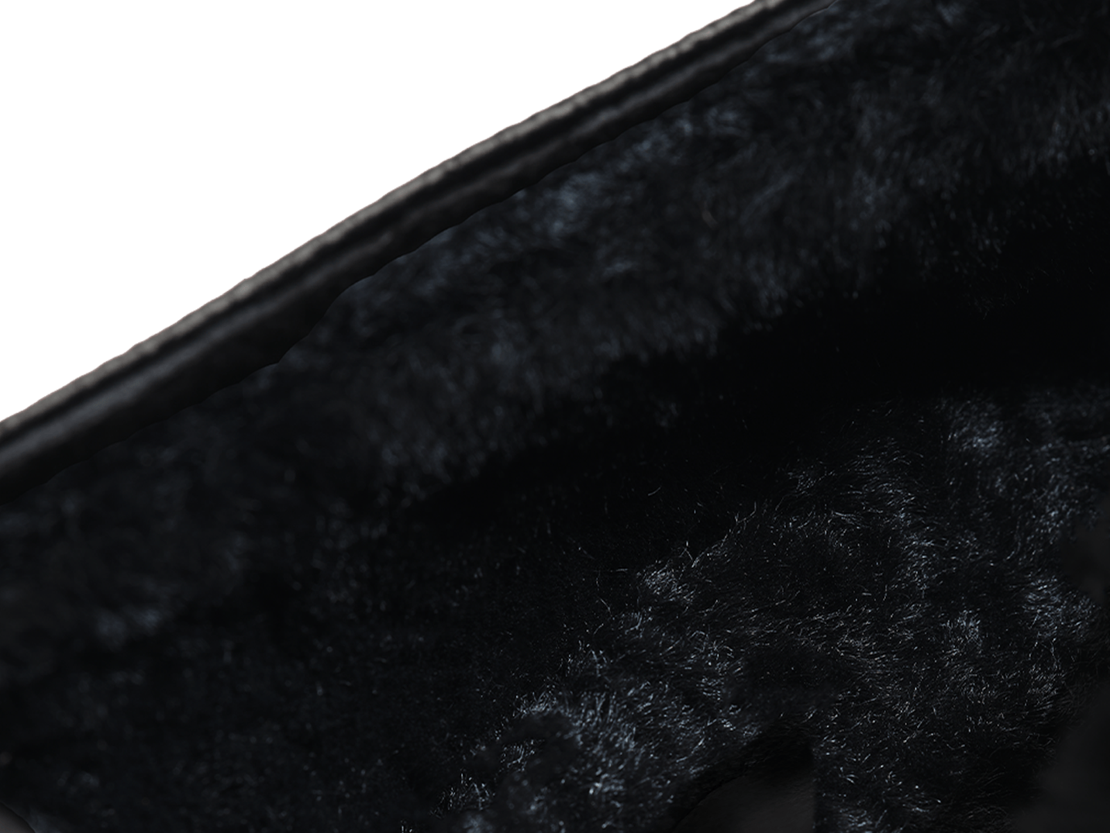 Stride Penny Loafers in Black Moorland Calf with Shearling Lining