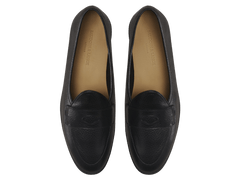 Stride Penny Loafers in Black Moorland Calf