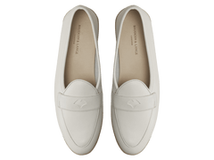 Stride Penny Loafers in Blanc Casse Milled Calf