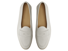 Stride Penny Loafers in Blanc Casse Moorland Calf with Natural Sole