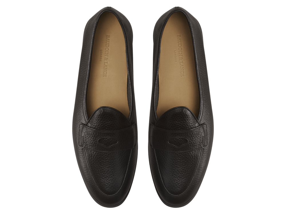 Stride Penny Loafers in Dark Brown Moorland Calf