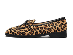 Stride String Loafers in Leopard Print Calf Hair