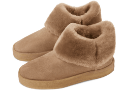 Winema Boots in Taupe Shearling Suede