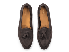 Sagan Classic Tassel Loafers in Bark Grey Asteria Suede