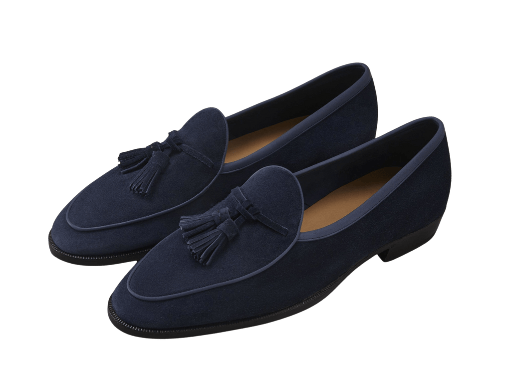 Grand Seine Tassel Loafers in French Navy Noble Suede