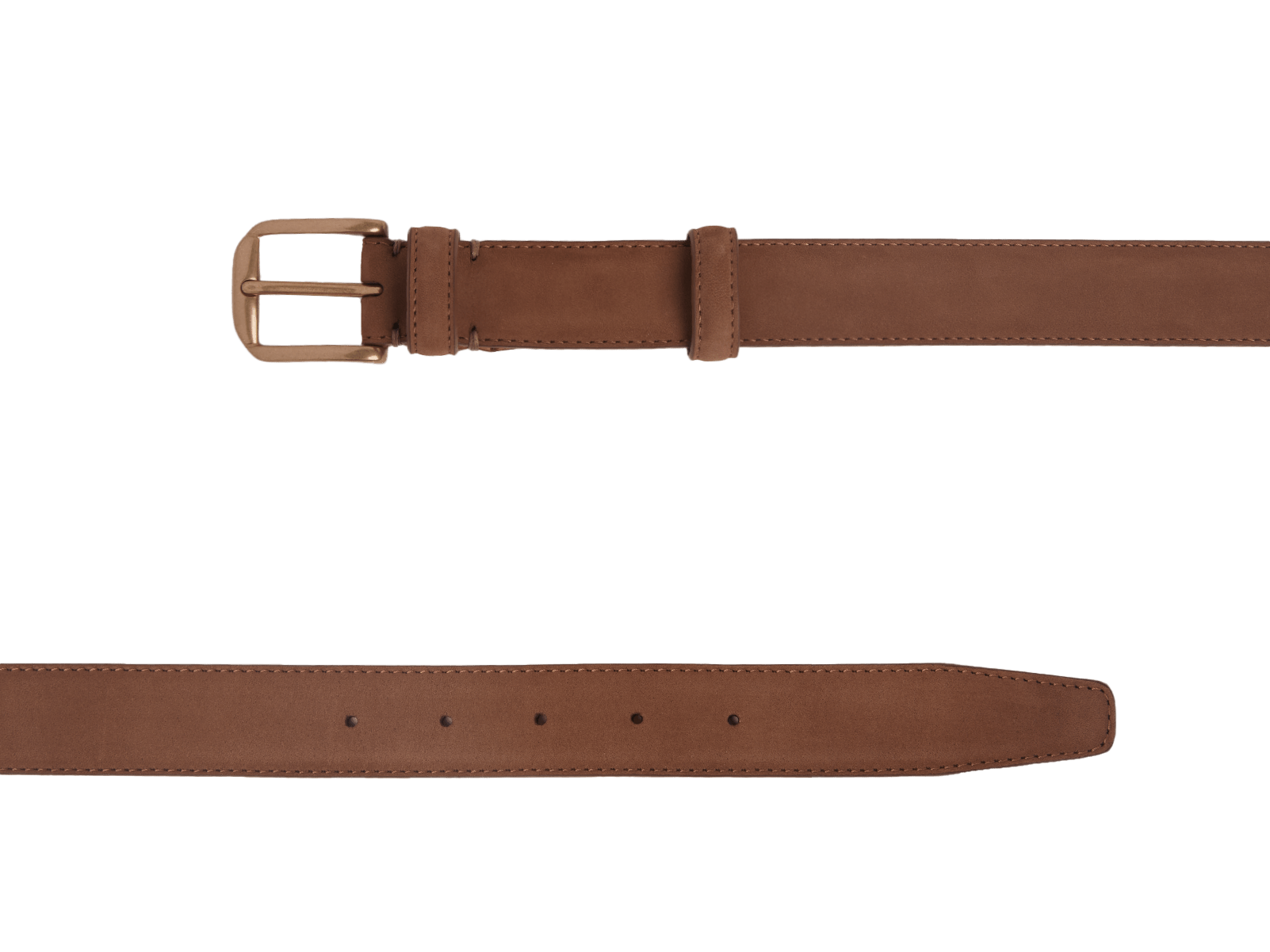 Sagan Belt Gold Buckle in Sandy Grey Nubuck