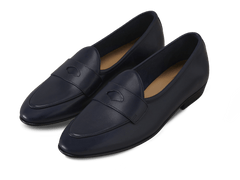 Sagan Classic Ginkgo Loafers in French Navy Drape Calf