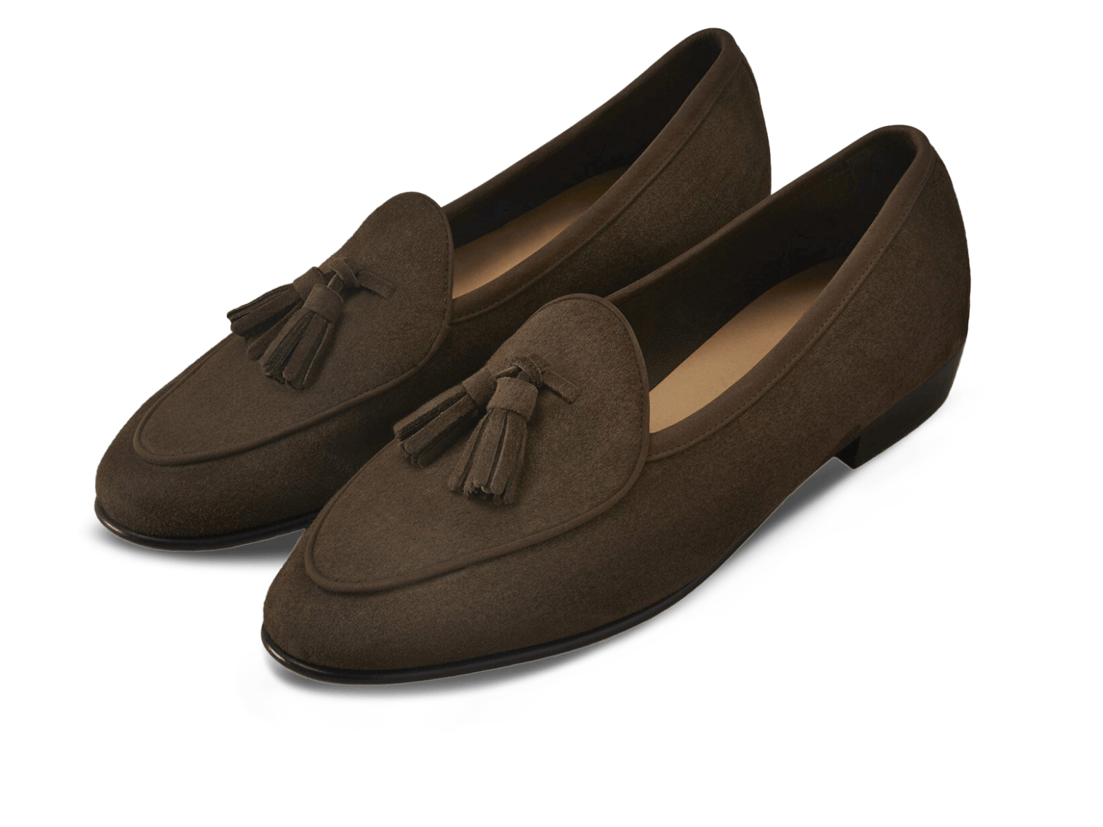 Sagan Classic Tassel Loafers in Olivine Green Asteria Suede