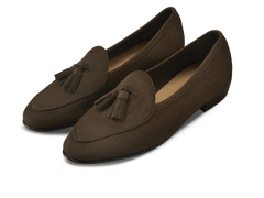 Sagan Classic Tassel Loafers in Olivine Green Asteria Suede