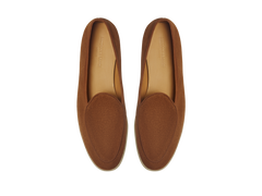 Stride Loafers in Cork Brown Glove Suede with Natural Sole
