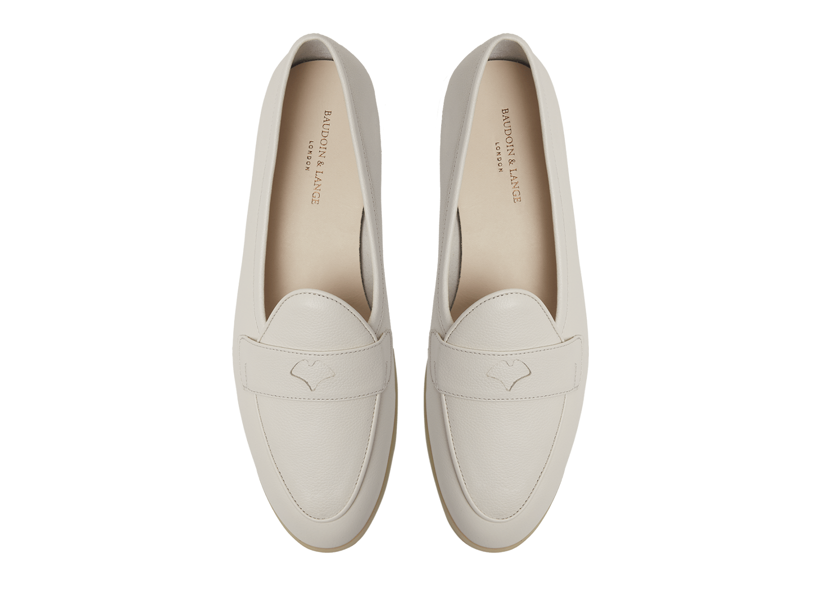 Stride Penny Loafers in Blanc Casse Moorland Calf with Natural Sole