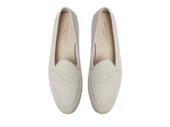 Stride Penny Loafers in Blanc Casse Moorland Calf with Natural Sole
