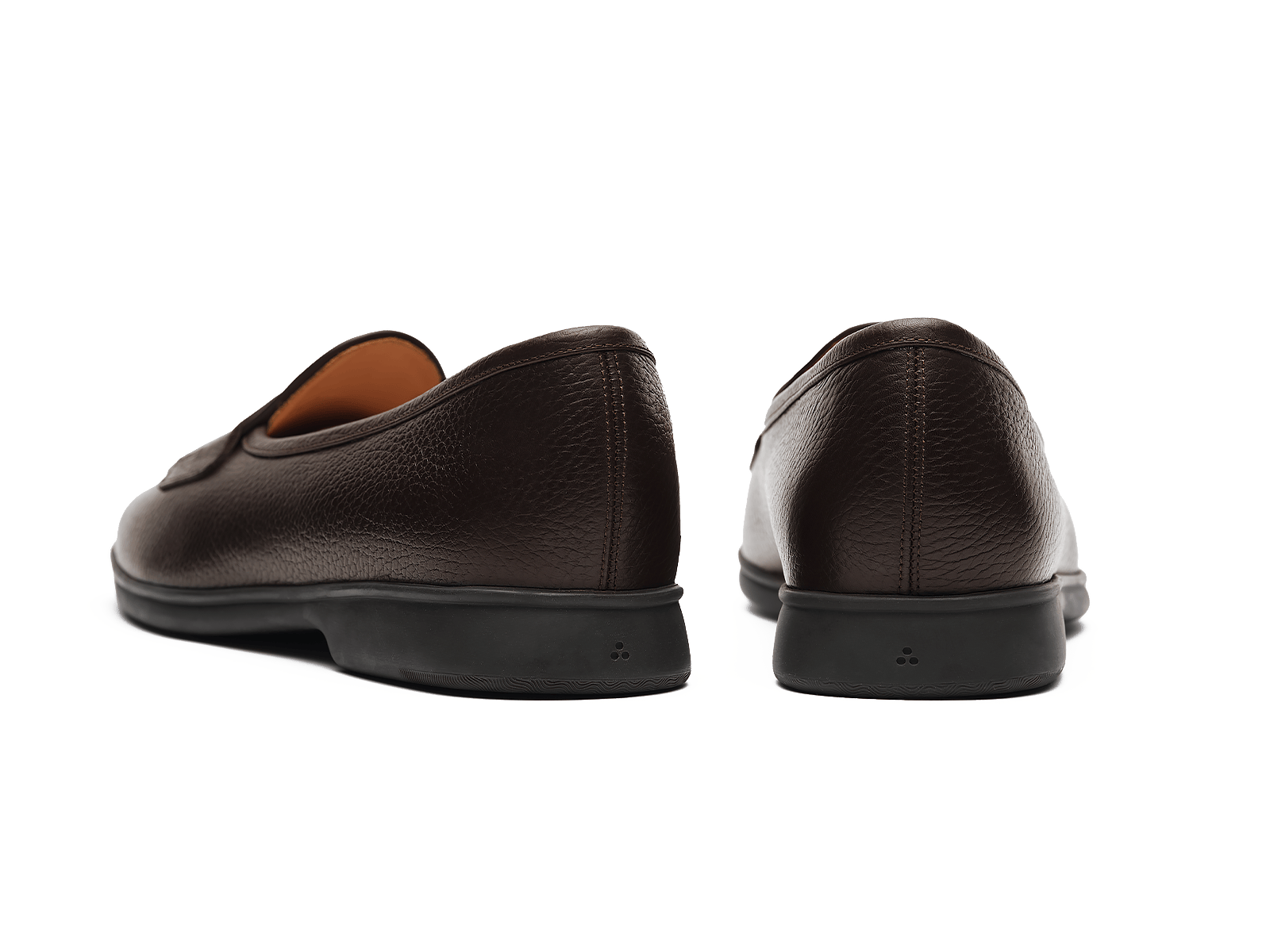 Stride Penny Loafers in Brown Moorland Calf with Dark Sole