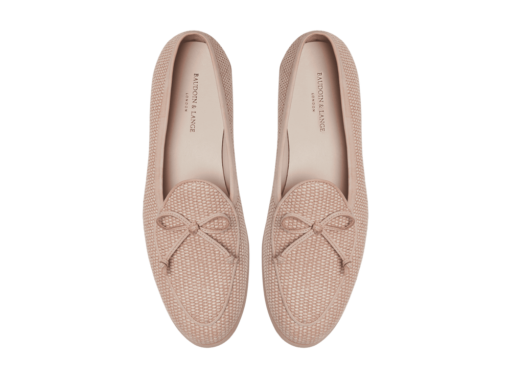 Stride String Loafers in Angel Powder Raffia with Natural Sole