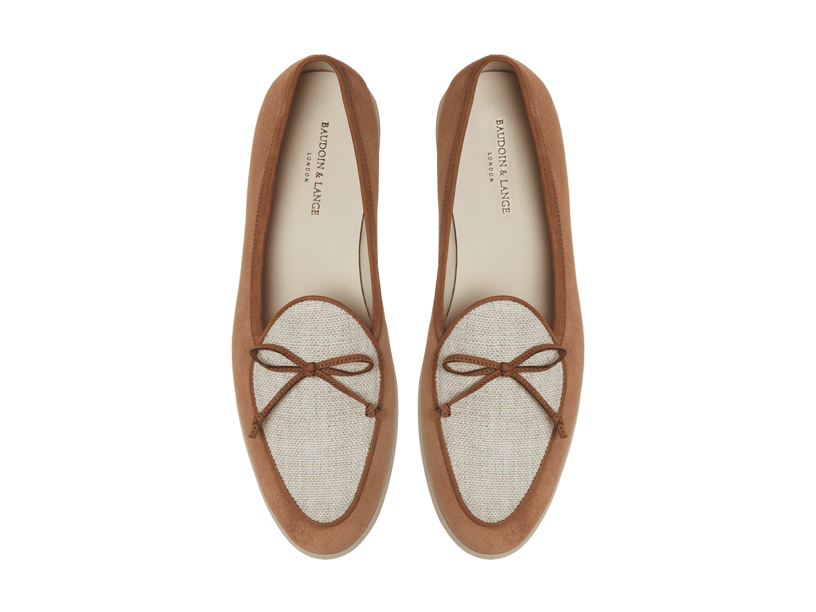 Stride String Loafers in Casaque Glove Suede and Linen Merlinen