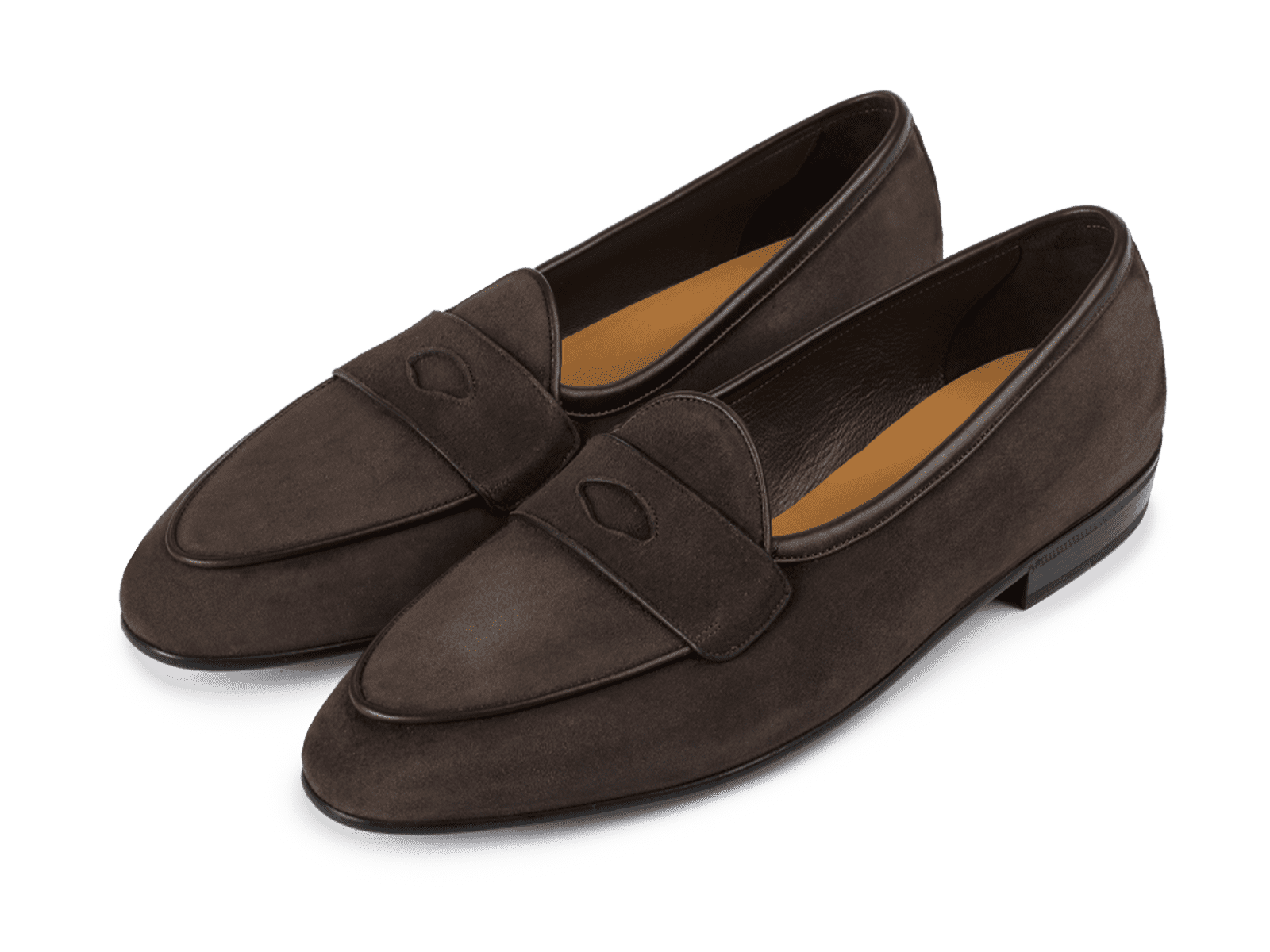 Sagan Classic Ginkgo Loafers in Lusitanias Dark Brown Asteria Suede with Rubber Sole