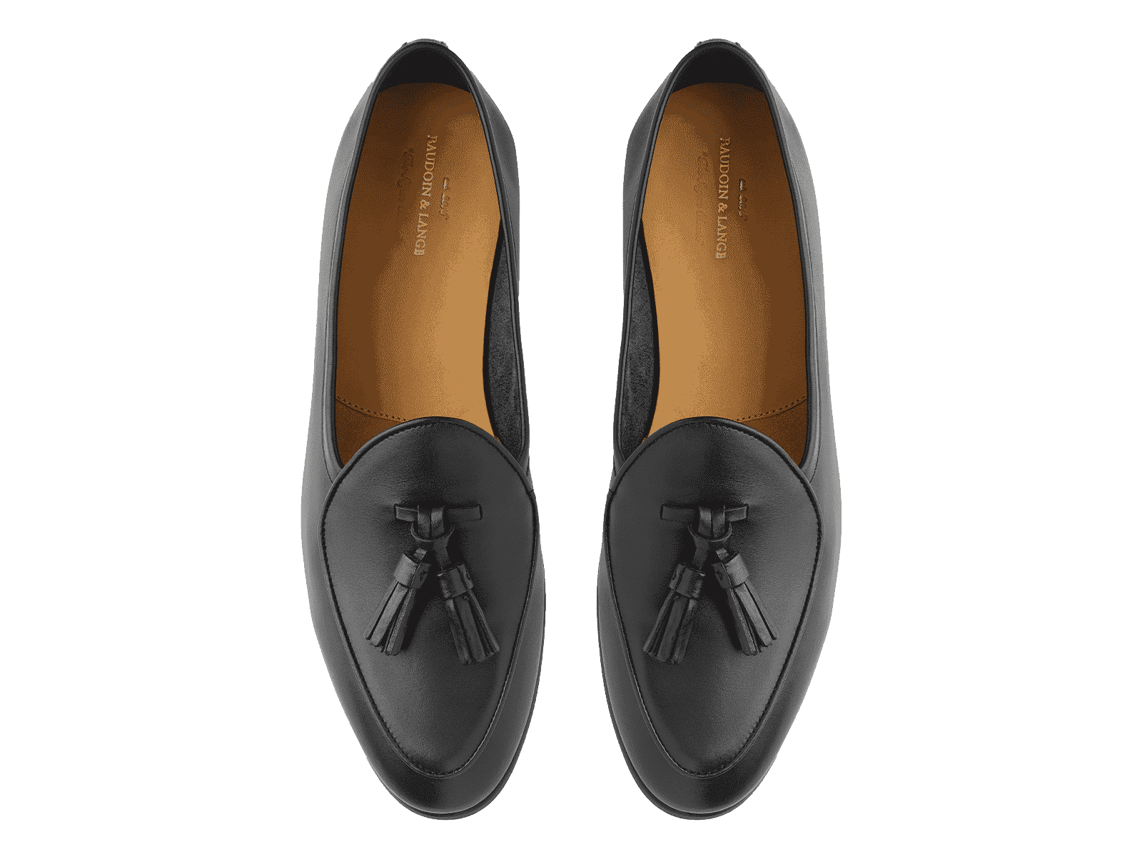 Sagan Rubber Tassel Loafers in Black Drape Calf