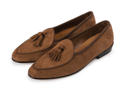 Sagan Classic Tassel Loafers in Moyen Brown Asteria Suede