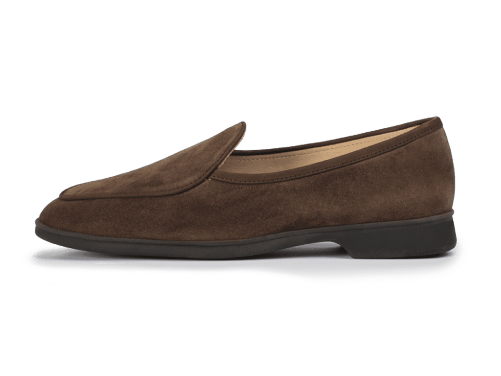 Stride Loafers in Deep Taupe Glove Suede Dark Sole