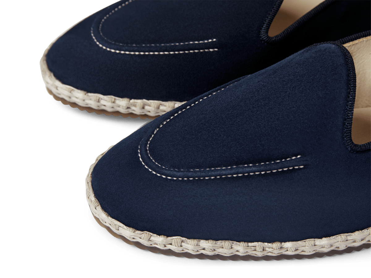 Calvi Espadrilles in Marina Navy Luxe Suede and Gros Grain