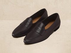 Sagan Classic Ginkgo Loafers in Dark Brown Drape Calf