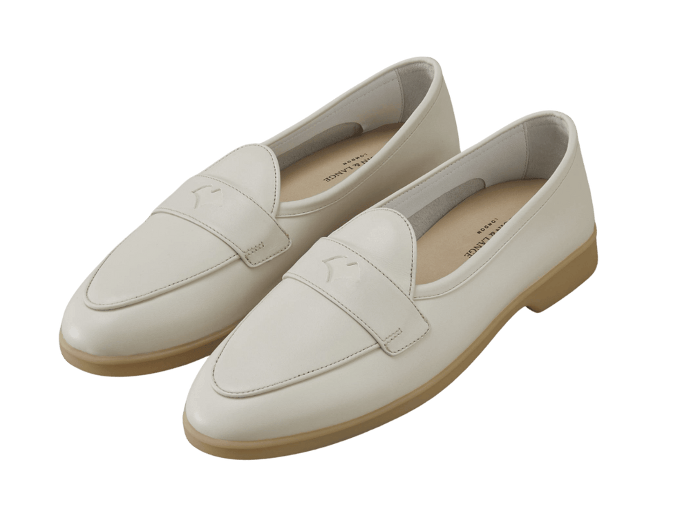 Stride Penny Loafers in Blanc Casse Milled Calf