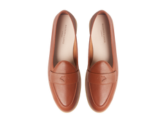 Stride Penny Loafers in Tan Moorland Calf with Natural Sole