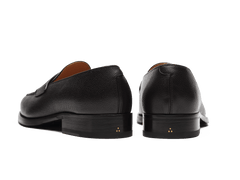 Berkeley Penny Loafers in Dark Brown Hatch Grain Calf