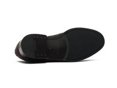 Berkeley Penny Loafers in Dark Brown Hatch Grain Calf
