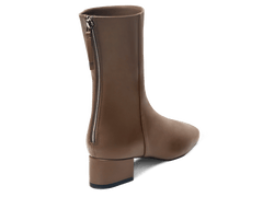 Debbie Boots in Khaki Brown Nappa