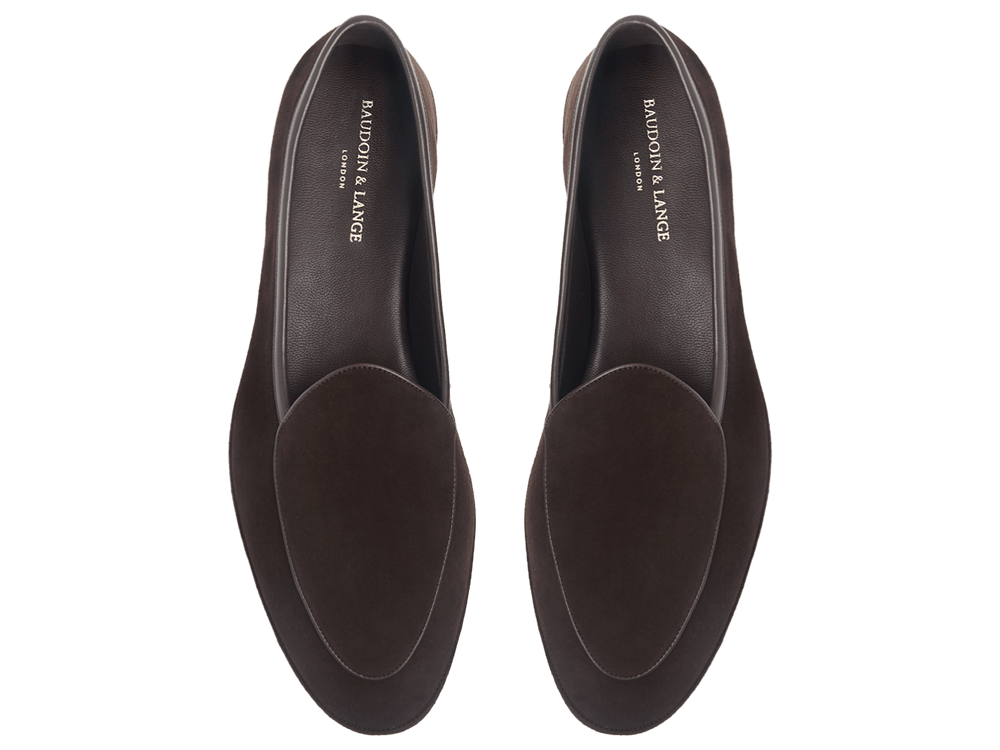 Lune Slippers in Dark Brown Luxe Suede