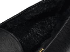 Pall Mall Loafers in Black Hatch Grain Calf with Shearling