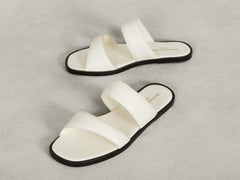 Plume Sandal in Blanc Cassè Nappa