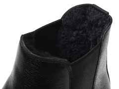 Ribot Boots in Black Hatch Grain Calf with Shearling