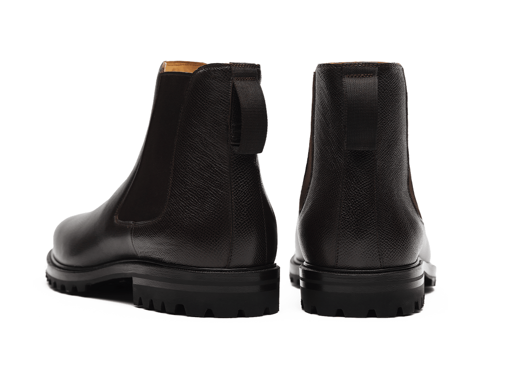 Ribot Boots in Dark Brown Hatch Grain Calf