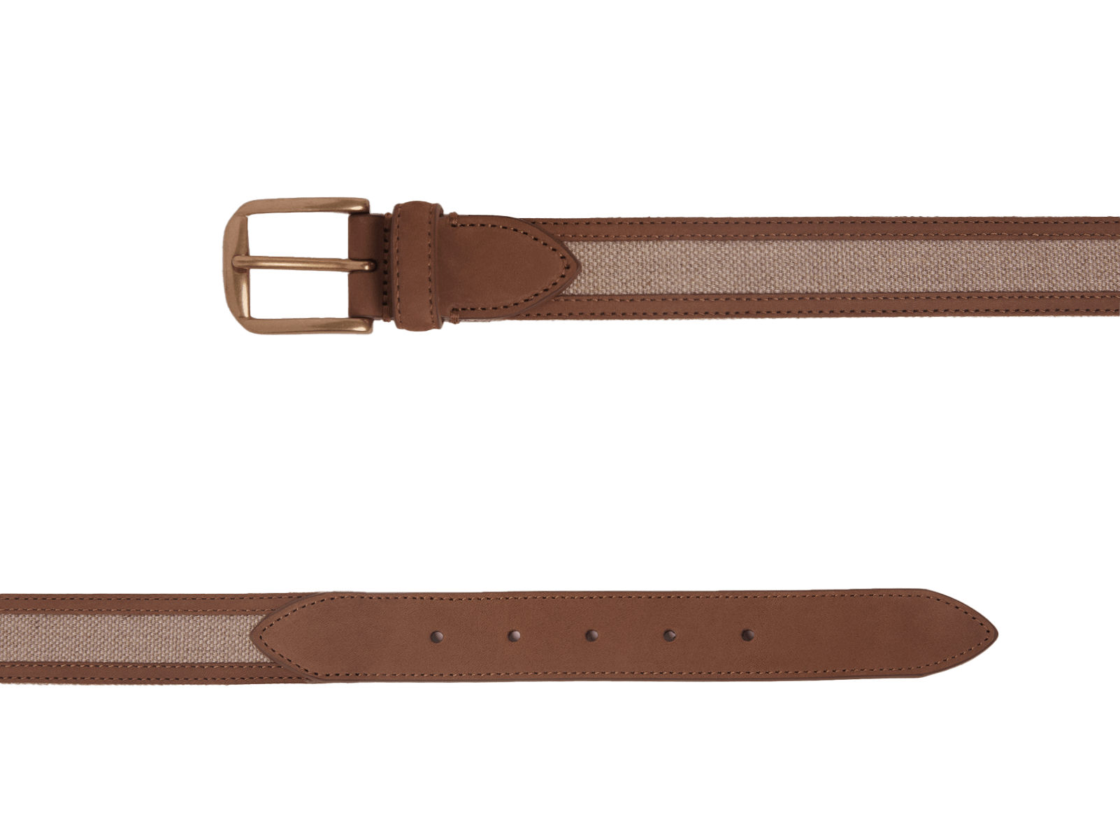 Sagan Belt Buckle in Flax Linen and Soft Nubuck