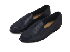 Sagan Classic Ginkgo Loafers in French Navy Drape Calf