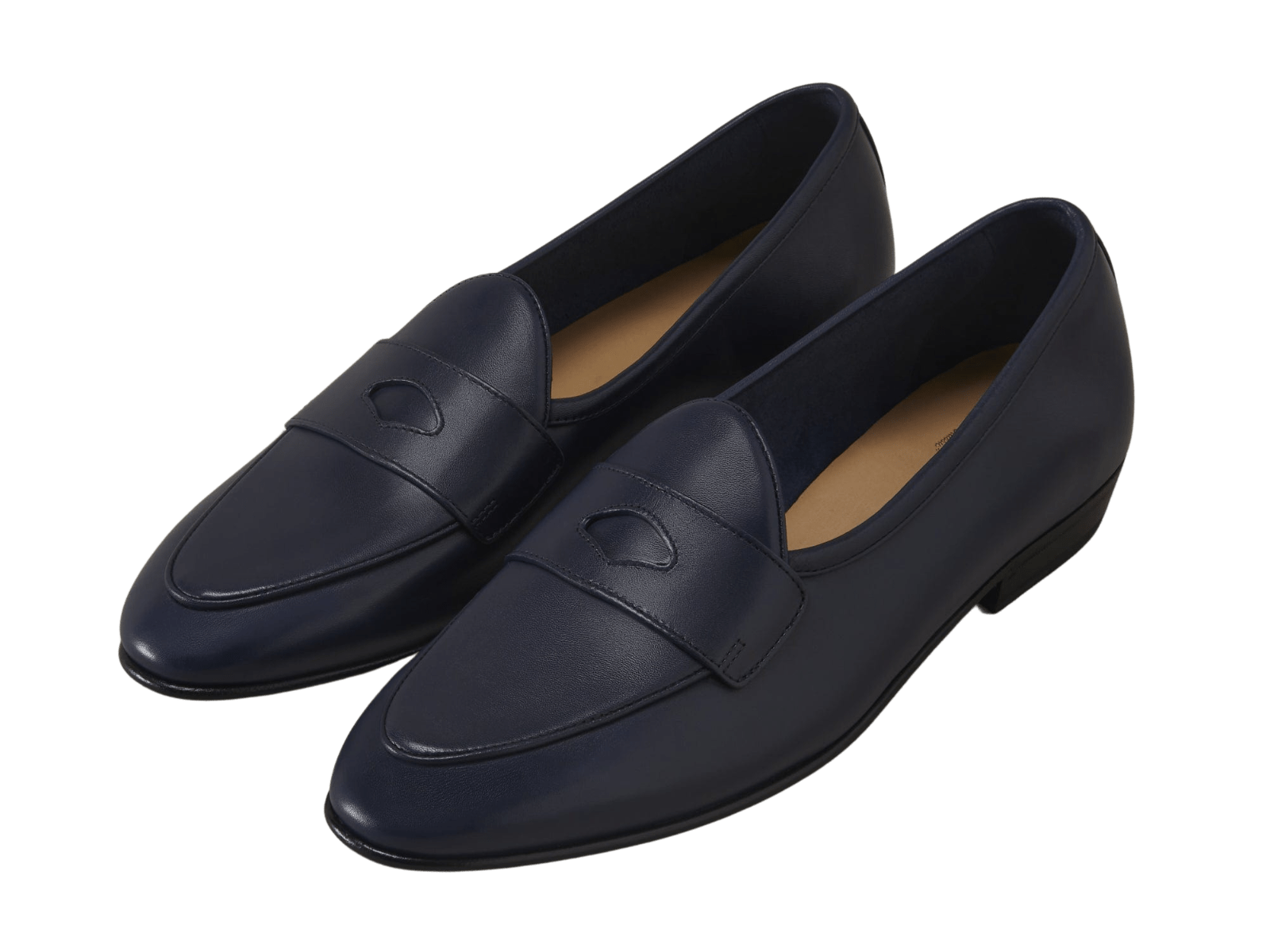 Sagan Classic Ginkgo Loafers in French Navy Drape Calf