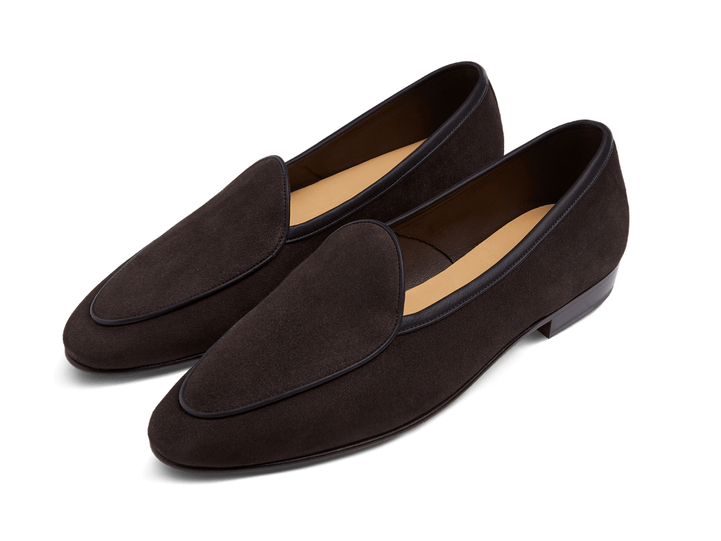 Classic Women s Loafers in Lusitanias Dark Brown Suede Baudoin Lange