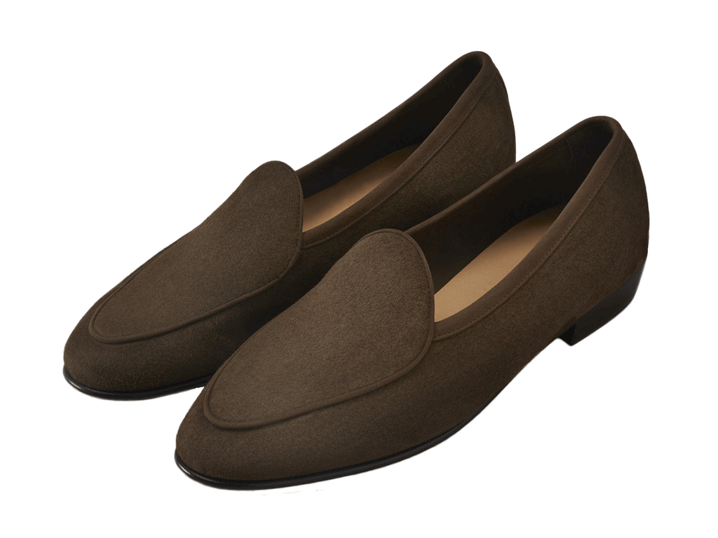 Sagan Classic Loafers in Olivine Green Asteria Suede