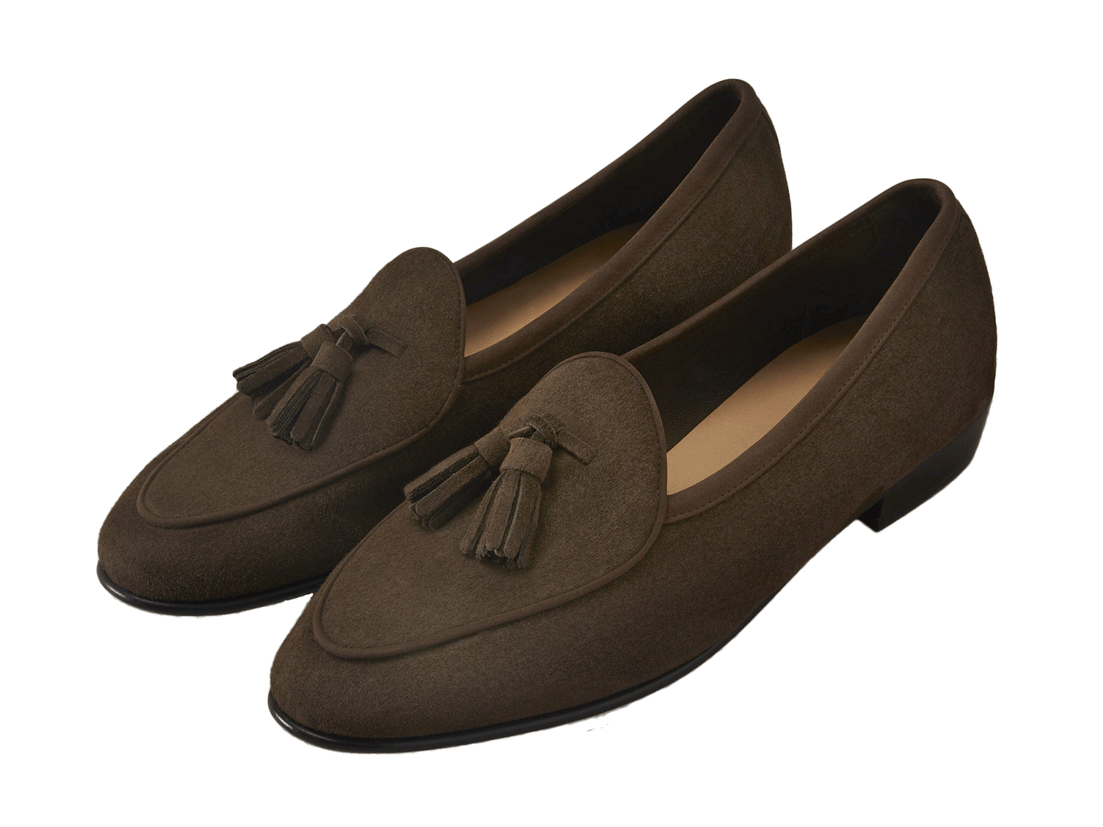 Sagan Classic Tassel Loafers in Olivine Green Asteria Suede