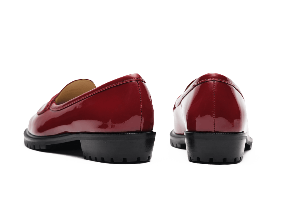Sagan Ginkgo Loafers in Garnet Patent Leather