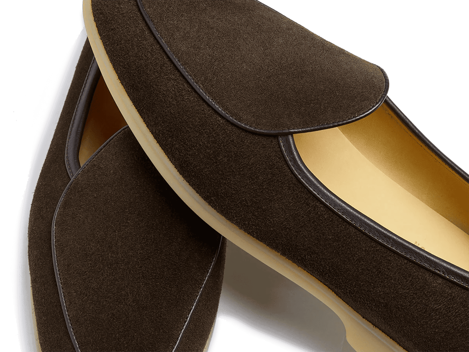 Stride Loafers in Dark Brown Glove Suede Natural Sole